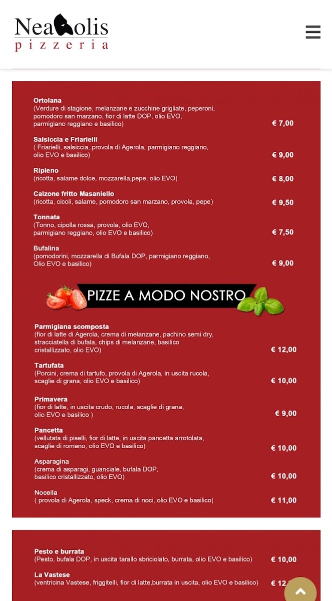 Menu Pizzeria Neapolis 21-3