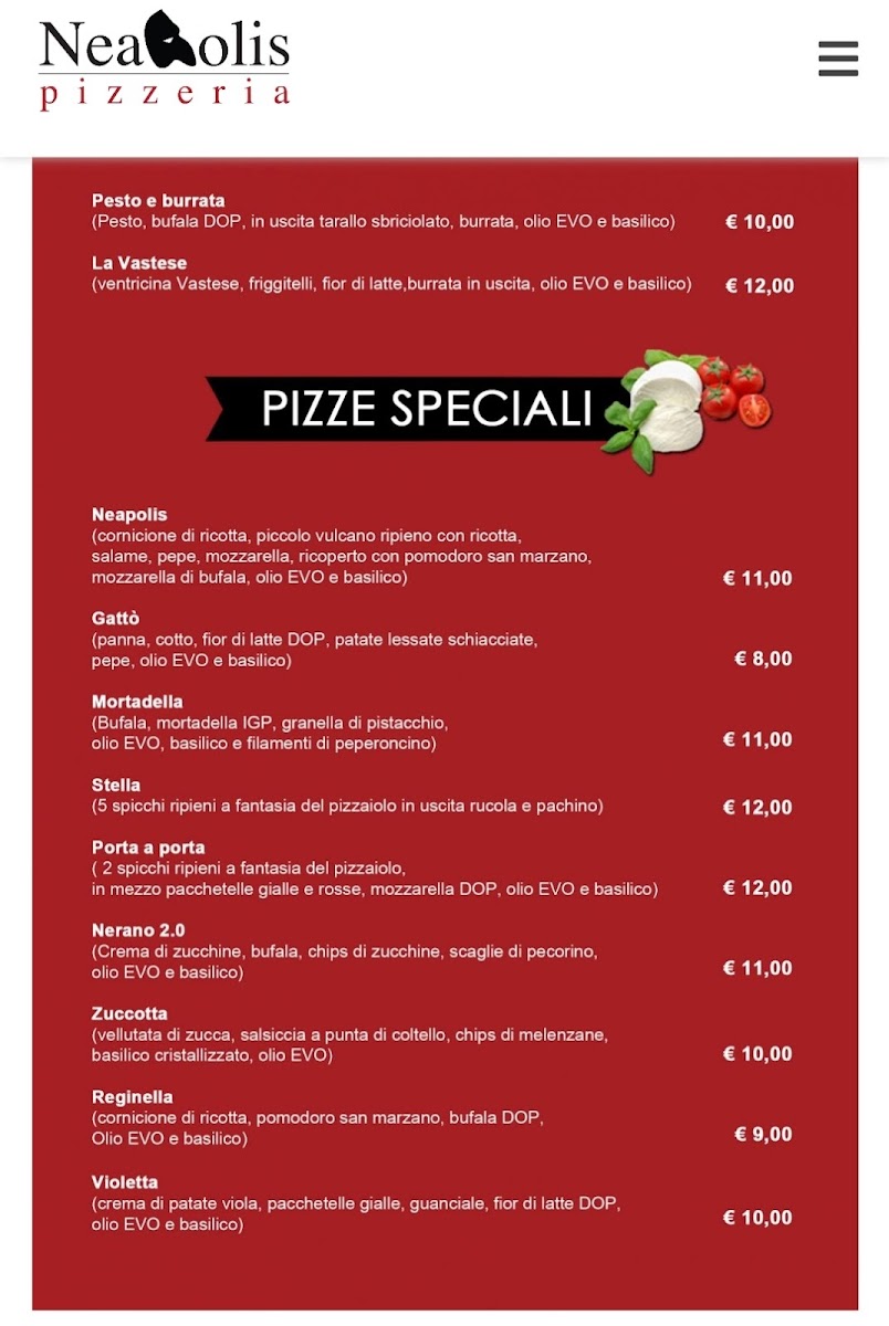 Menu Pizzeria Neapolis 21-4