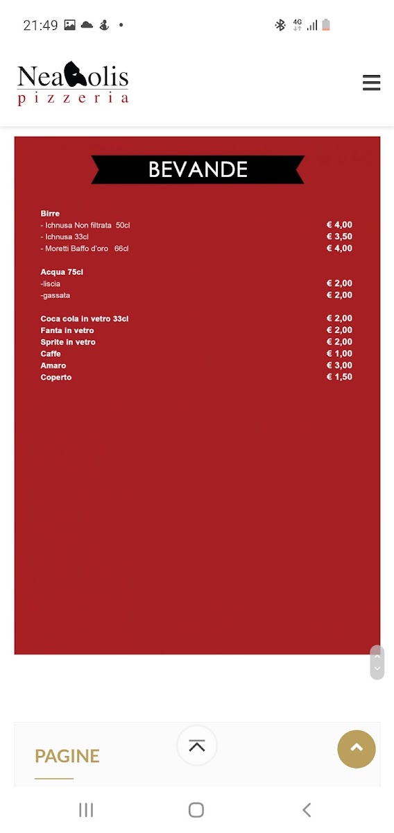 Menu Pizzeria Neapolis 21-7